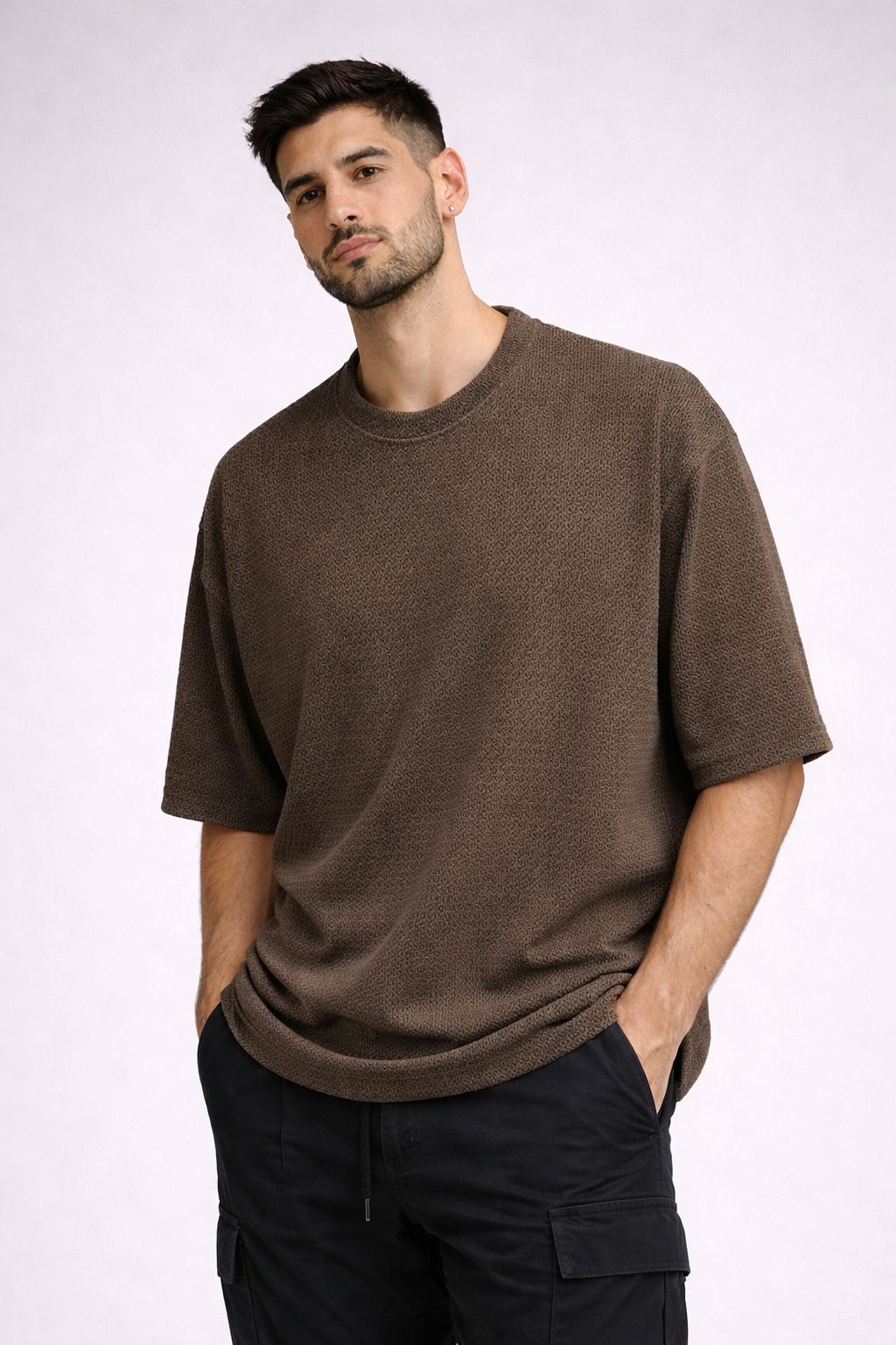 חולצת סנטוריני - חום קפה קר