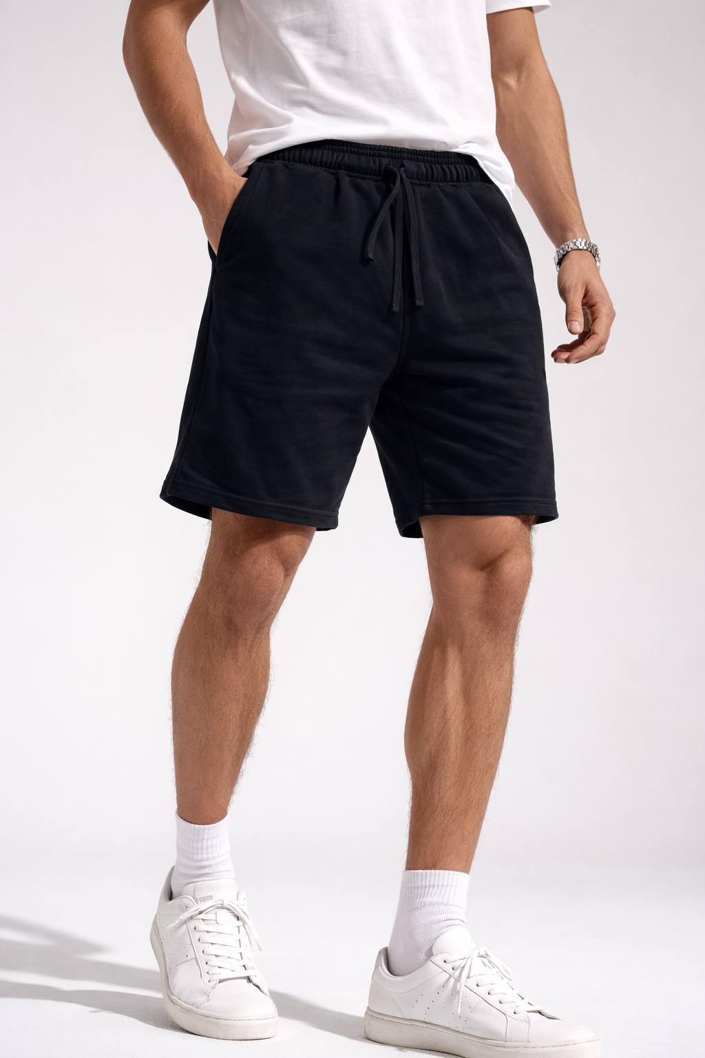 מכנס קצר מליבו - שחור – תמונה 2