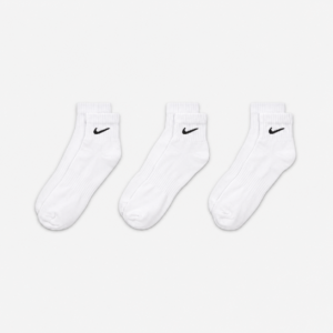 שלישיית גרבי רבע NIKE - לבן